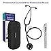 White Coat Dual Head Stethoscope, Lightweight and Acoustical with Protective Case – Jet Black Plus LED Pen Light Pupil Gauge