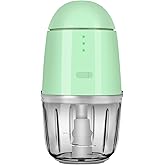 Food Processor - Cordless Mini Food Processor &amp; Portable Small Food Chopper for Vegetables Fruit Salad Onion Garlic,Kitchen,1.3Cup 10 0z,150 Watts,Glass Container Dishwasher Safe (Green)