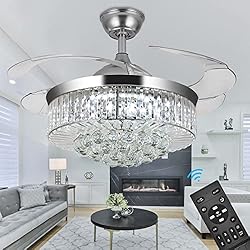 Panghuhu88 42" Invisible Ceiling Fan Chandelier