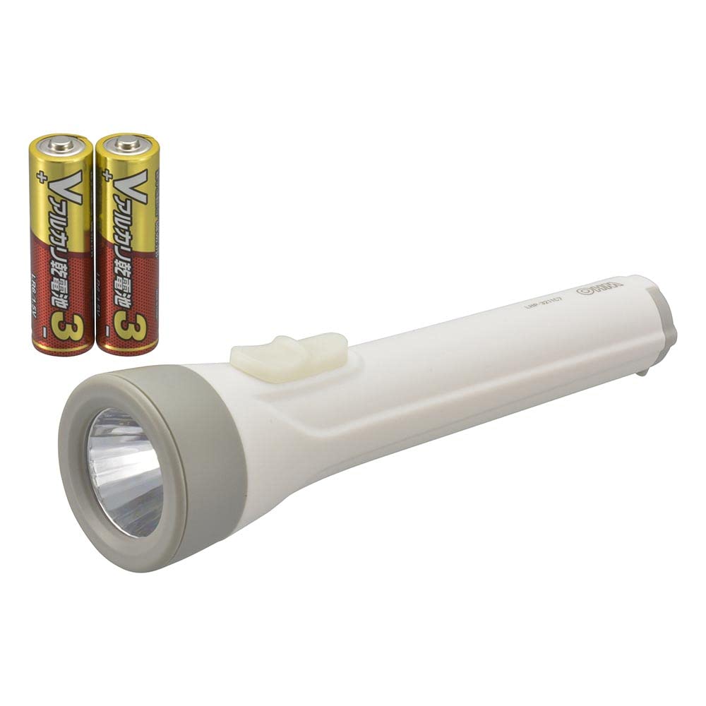 オーム電機 LED懐中ライト 懐中電灯 常備灯 単3形乾電池×2本付き 110ルーメン LHPー3211C7 08-0922 OHM商品画像