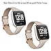 SWEES Leather Bands Compatible with Fitbit Versa, Slim Thin Genuine Leather Replacement Strap for Versa Women (5.5