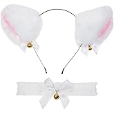 PENTA ANGEL Cat Ear Headwear Plush Furry Animal Headband with Bell for Women Halloween Costume Party Cosplay