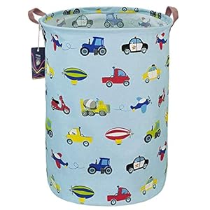 HKEC Kids Laundry Basket,Boys Toy Storage Bin,Baby Dirty Clothes Hamper,Nursery Hamper for Bedroom,Gift Baskets(Car)