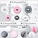 295 pc Elephant Baby Shower Decorations for Girl | It's A Girl | Banner, Napkins, Straws, Paper Decorations, Cake Toppers, Sash, Balloons, Favor Stickers, Guest Book, Confetti, Games | Pink Grey White