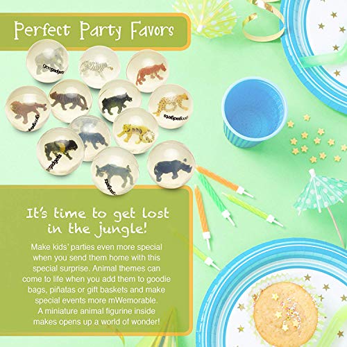 12 Clear Bouncy Balls with Fish - Mini Rubber Bouncing Ball Toys with Marine Animals Inside - Great Gift for Kids Party Favors, Prizes and Rewards – Large - by Gee Gadgets - Thumbnail 5