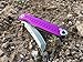 StatGear Pocket Samurai Micro Folding Knife - Everyday Carry 440C Stainless Steel Tanto Blade - Higonokami Style EDC Knife with Keychain Loop - Purple