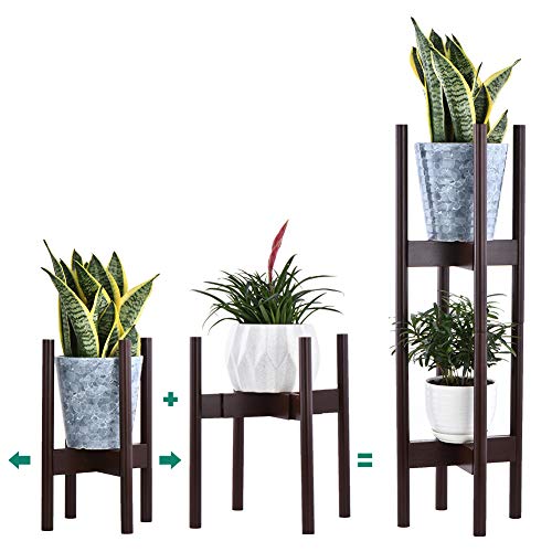 KESAIH Indoor Plant Stand Pack of 2, Stackable & Adjustable Plant