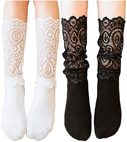 可愛い 信託 ベビー キッズ 靴下 子供レース ハイソックス クルーソックス 女の子 ソックス フォーマル服用 2足セット Sサイズ 3 7歳 黒白 卒園式 入学式 結婚式 卒業式 発表会