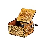 HOSALA Personalizable Music Box Handmade Engraved Wooden (Wood, LET IT BE)