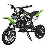 49CC 2-Stroke Gas Power Mini Dirt Bike,Pit Bike Dirt Off Road Motorcycle, Scooter (Green)