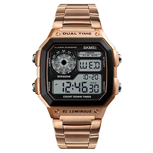 Digital White Dial Mens Watch-1335 Rose Gold