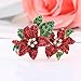 Boderier Christmas Xmas Crystal Flower Brooch Pin for Men Women Clothing Decoration Brooches Gift (Flower)
