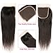 Ayniss Straight Hair Bundles with Closure 100% Brazilian Straight Virgin Hair 3 Bundles with Lace Closure Free Part Human Hair Extensions Natural Black Color (10 12 14+10)