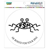 FSM Flying Spaghetti Monster He Boiled for Your Sins MAG-NEATO'S(TM) Automotive Car Refrigerator Locker Vinyl Magnet