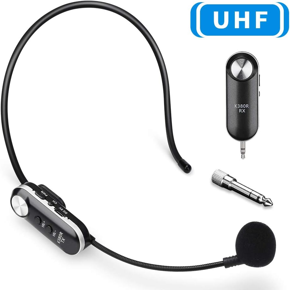 Onvian Wireless Microphone Headset, UHF Wireless Headset Mic System