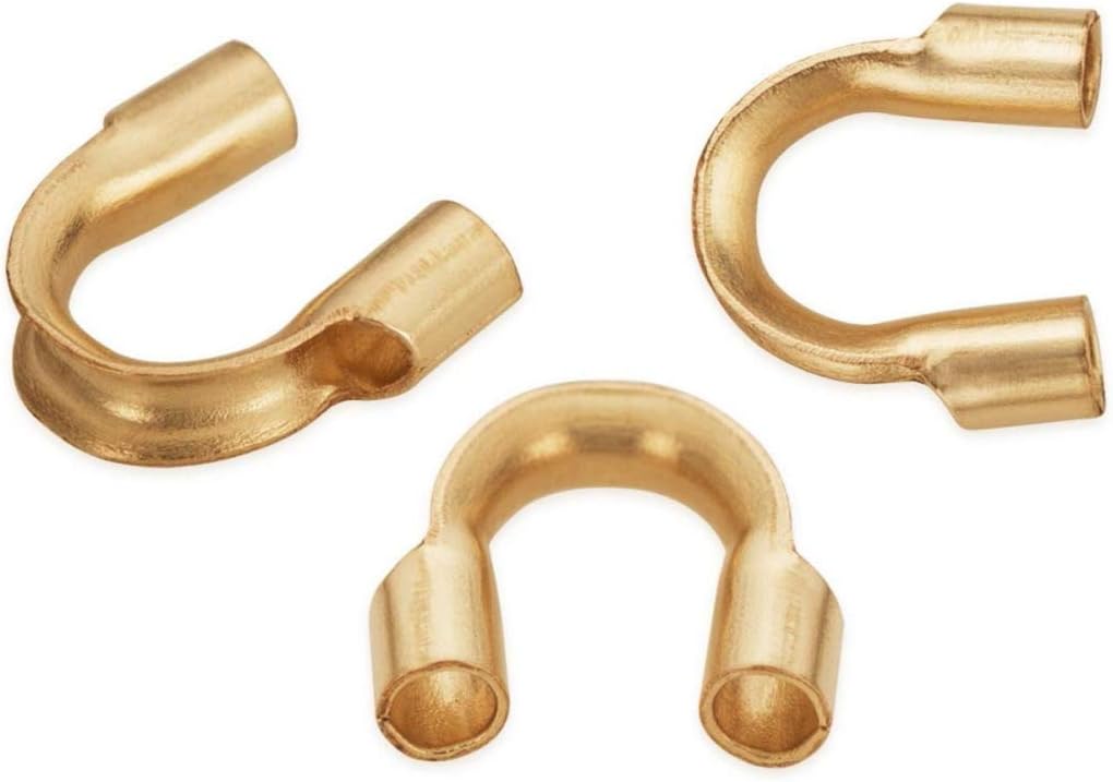 200pcs Gold Plated 925 Sterling Silver Wire Guard Thread