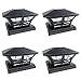 iGlow 4 Pack Black Outdoor Garden 6 x 6 Solar SMD LED Post Deck Cap Square Fence Light Landscape Lamp PVC Vinyl Wood