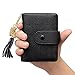 ZOOEASS Women's Mini Credit Card Case Wallet with ID Window and Card Holder purse 9 Colors(Black)