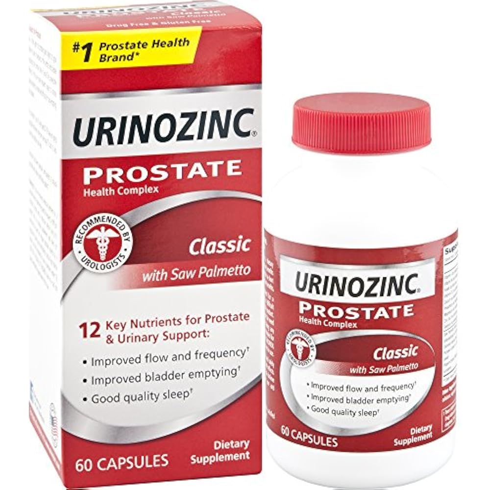 Urinozinc Prostate Classic Formula Health Supplement, 60 Capsules
