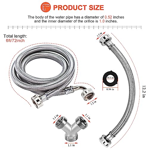 6FT Premium Steam Dryer Hose Installation Kit by Beaquicy Include 6