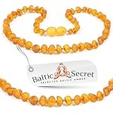 Premium Amber Teething Necklace / Extra Safe / 50% Richer and Higher in Value / Sizes from 11.6 IN to 14.7 IN/ Reduces Teething Symptoms Naturally /HNY.U-BRQ / 31.5CM / 12.4IN