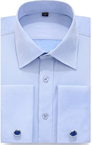 Dresservice Men's Slim Fit French Cuff Dress Shirt (Send Cufflinks) (16” Neck-34"/35" Sleeve, 08SF)