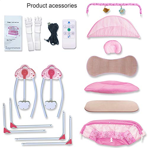 CBBBBAY Electric Baby Cradle Swing Sleeping Rocking Basket Bassinet Newborn Crib Bed