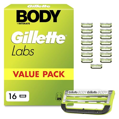 GilletteLabs Body + Intimate Razor Blade Refill, 16 Cartridges