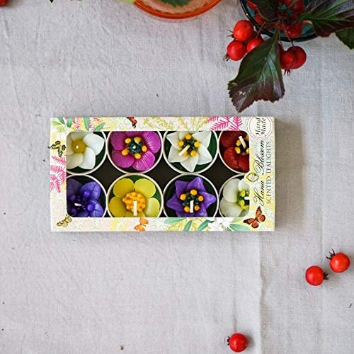 Hana Blossom Assortiment de 8 Bougies Chauffe-Plat parfumées Faites à la Main