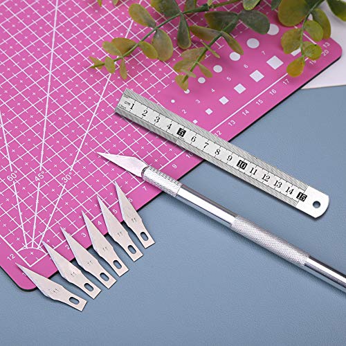 Exacto Knife Kit & A5 Cutting Mat, Precision Carving Craft Hobby Knife Set with 20 Pcs Exacto