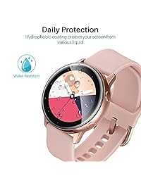 [6 Pack] L K Protector de Pantalla para Galaxy Watch Active (1.575 in), Flexible Film [Max Cover] HD Clear, Lifetime Replacement