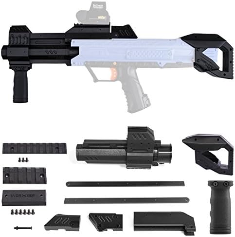 Lommer Worker F10555 3D Printing Upgraded Pull-down Grip + Tail Stock Modification Kit for Nerf Rival Apollo XV-700, Black