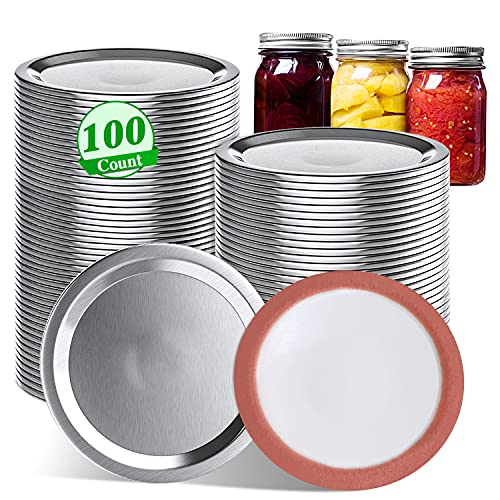 100 Count LIDSTOBALL Canning Lids Regular Mouth for Ball Kerr Jars