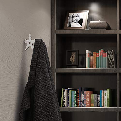 SUS304 Stainless Steel Shuriken Heavy Duty Coat Hooks Wall Mounted 35 LB Utility Hooks Heavy Hooks Dual Robe Hook Coat Hanger (Shuriken) - Thumbnail 5