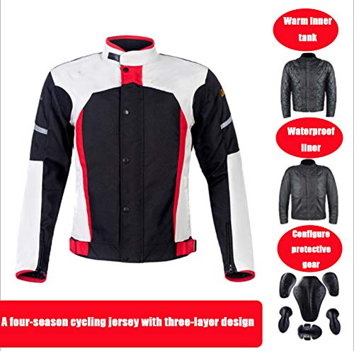 NCBH 2 Stuk Pak Motorbike Racing Suit Waterdichte en Ademend Motorfiets Reflecterende Rijkleding met Afneembare Katoen… - Afbeelding 3