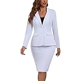 Women's 2 Piece Suit Skirt Set Business Office Formal Dress Suit Peplum Blazer Jacket Midi Pencil Skirt Suits