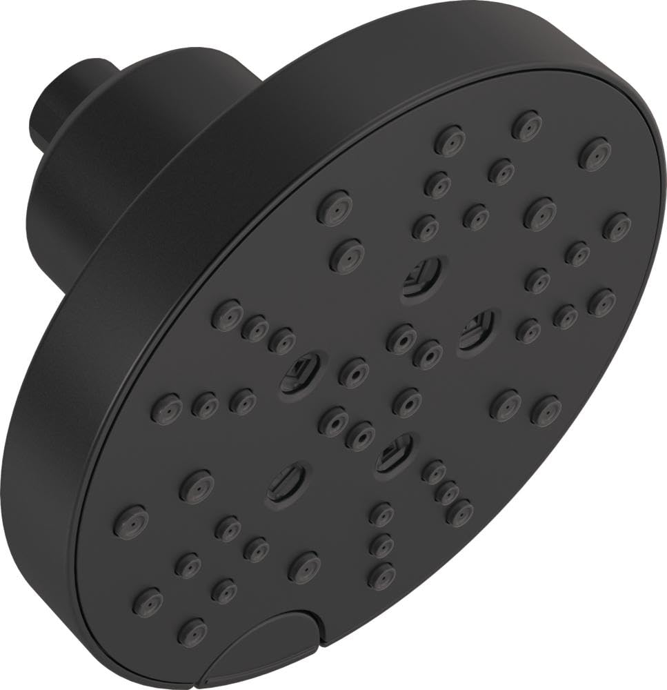 Delta Faucet 52668-BL UniversalShoweringComponents H2Okinetic 5-Setting Raincan Shower Head, Matte Black — image 1