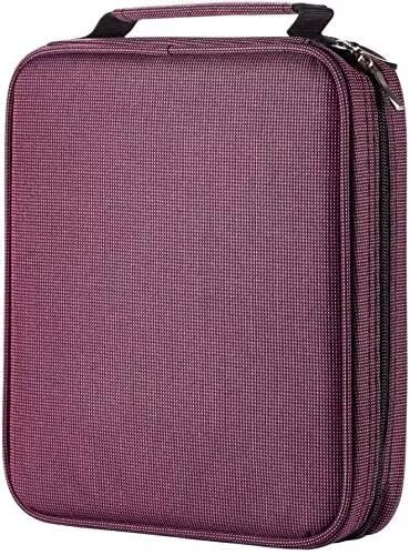 WINSHEA Pencil Case, Large Capacity Oxford Pencil Holder Pencil Pouch, Hold for 120 Standard Pencils Pencil Bag Coloring Pencils Organizer Storage with Handle (Red)