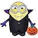 Gemmy Airblown Inflatable Minion Dressed as Dracula Holding a Pumpkin Tote - Indoor Outdoor Holiday Decoration, 3.5-Foot Tall