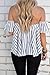 Lisingtool Women's Off Shoulder Stripe Casual Blouse Shirt Tops