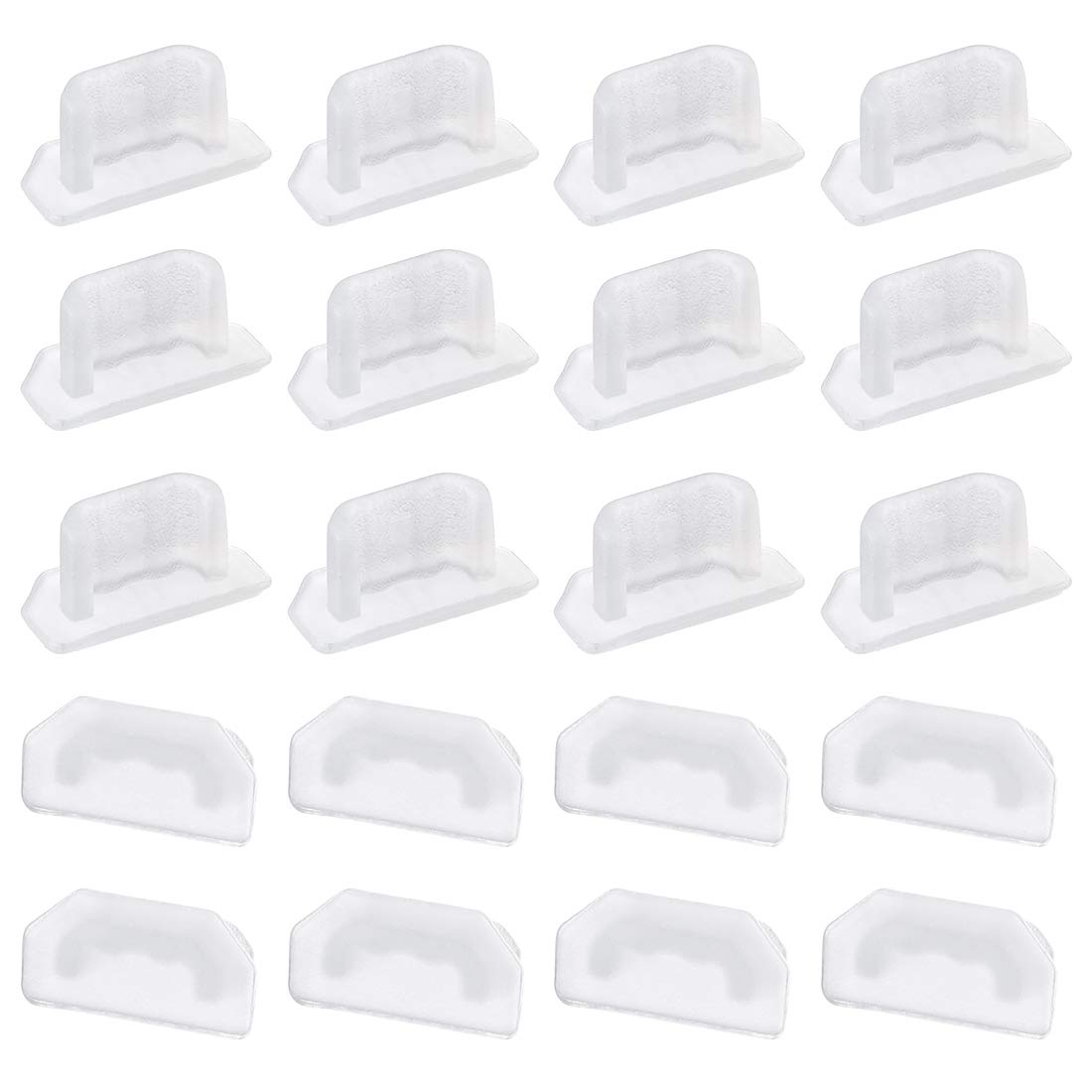 sourcing map 20pcs Silicone Micro USB Cap Port Cover Anti Dust Protector 6.5mmx2.3mm Clear