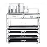TWING Premium Acrylic Makeup Jewelry Organizer Clear 9.3x5.3x11.3 inches Cosmetic Storage Thick and Crystal Acrylic (Kitchen)