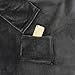 Tirrinia Wearable Blanket Adult, Sunggle Blanket with Sleeves, Reading Full Blanket, Cozy TV Blanket, Gift Idea for Women Men Mom, Black