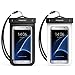 MoKo Waterproof Phone Pouch Holder 2Pack, Underwater Cellphone Case Dry Bag with Lanyard Armband Compatible with iPhone 14 13 12 11 Pro Max X/Xr/Xs/SE 3, Samsung S21/S10, Black+White