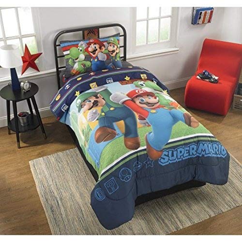 Buy Super Mario Bros Twin Comforter & Sheet Set (4 Piece Bed in A Bag