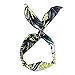 Yeshan Fashion Twist Bow Wire Leaf designs Vintage Headbands Headwrap Boho Floral Printed Rabbit ear Wire Hairbands Hair Holder Hair Accessory for Women and Girls,Pack of 9