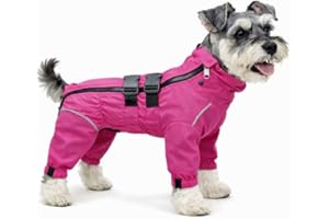 Dogs Waterproof Jacket, Lightweight Waterproof Jacket Reflective Safety Dog Raincoat Windproof Snow-Proof Dog Vest for Small 