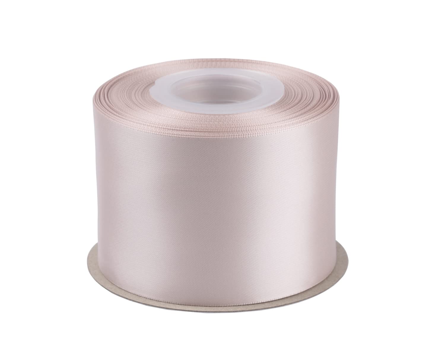 Fondersy 63mm X 22M Double Faced Satin Ribbon Vanilla Polyester Ribbon for Gift Wrapping Wedding Decoration Floral Arrangement Crafts