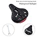 Bike Seat Sportneer Comfortable Bike Saddle, Soft Foam Padded Wide Bicycle Cushion with Taillight for Men Women, Waterproof