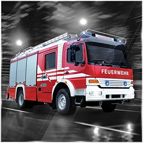 Delester Design gt123g4 Wall Decoration Truck at Full Speed Glass Design 50 x 50 x 1.60 cm